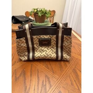 Tommy Hilfiger Brown & Tan  Purse Canvas & Leather Rare Color Combination